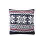 Fijngebreid kussen van merino wol. Met prachtig design en warme kleuren en een sieraad in uw woning. 