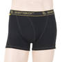 Warme isolerende thermo boxershort. heren boxer zwart voorkant. combinatie merino wol en polyester. thermokleding warm en droog voor outdoor en wintersport. 